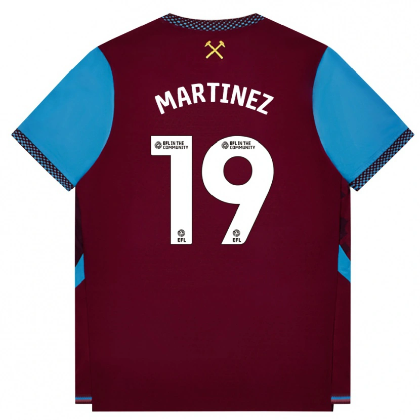 Danxen Kinderen Shekiera Martinez #19 Bordeaux Korenbloemblauw Thuisshirt Thuistenue 2026/27 T-Shirt