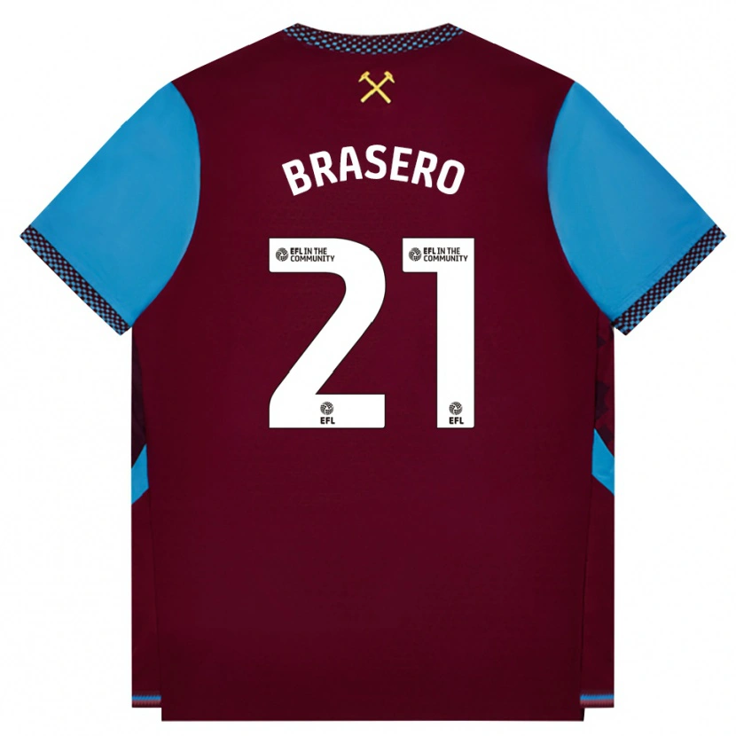 Danxen Kinderen Sarah Brasero-Carreira #21 Bordeaux Korenbloemblauw Thuisshirt Thuistenue 2026/27 T-Shirt