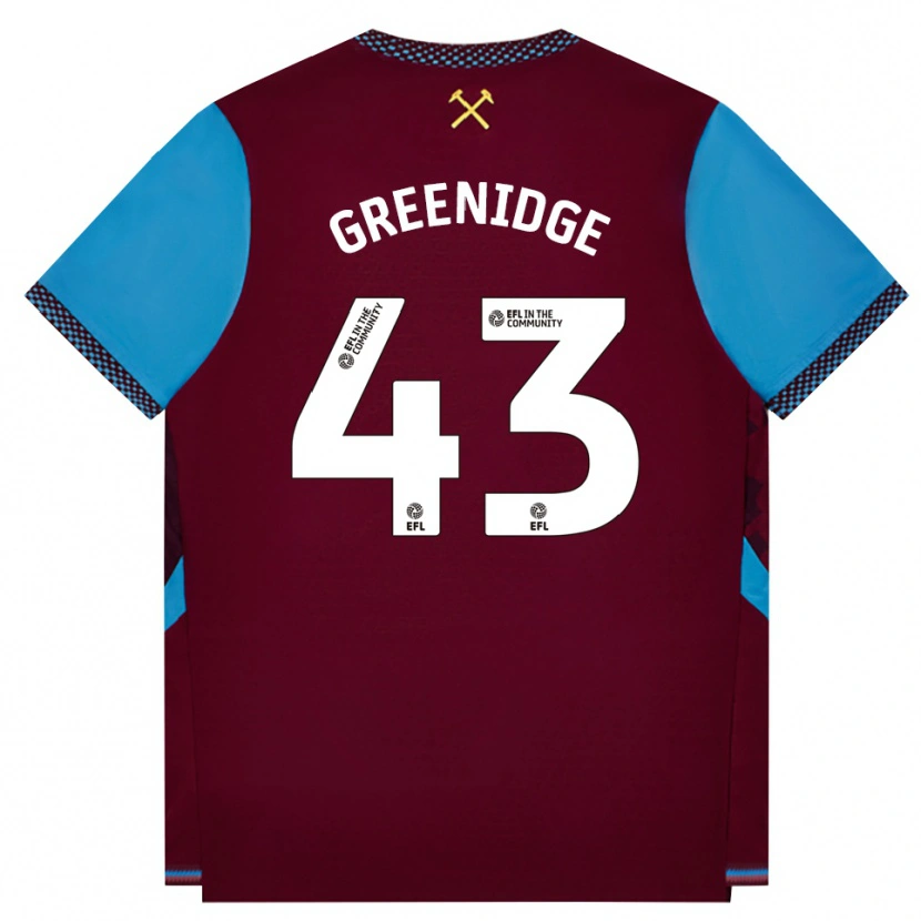 Danxen Kinderen Will Greenidge #43 Bordeaux Korenbloemblauw Thuisshirt Thuistenue 2026/27 T-Shirt
