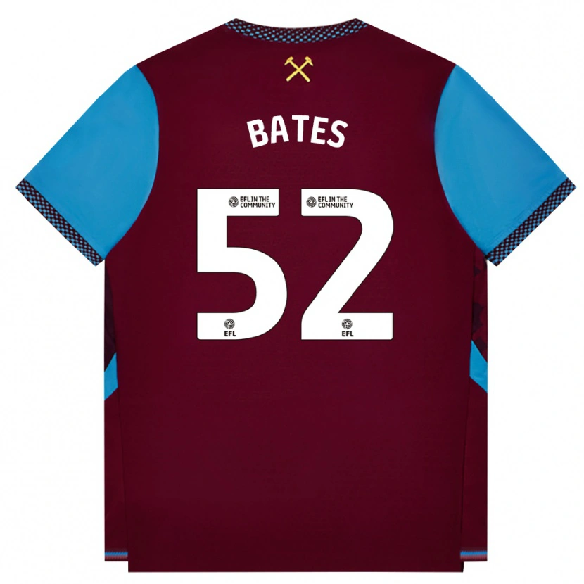 Danxen Kinderen Billy Bates #52 Bordeaux Korenbloemblauw Thuisshirt Thuistenue 2026/27 T-Shirt