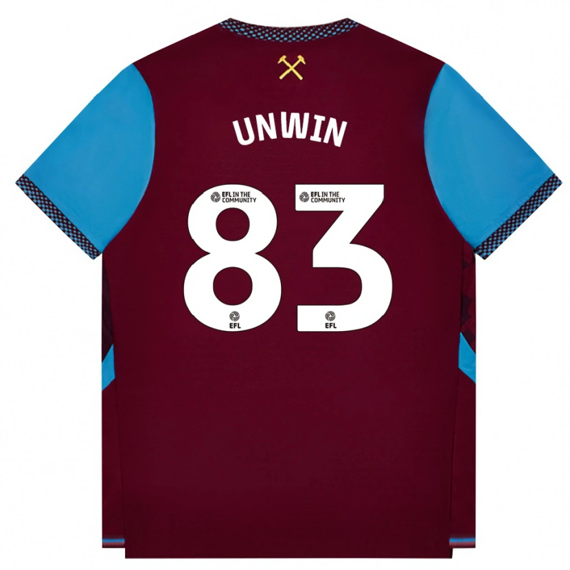 Danxen Kinderen Jonathan Unwin #83 Bordeaux Korenbloemblauw Thuisshirt Thuistenue 2026/27 T-Shirt