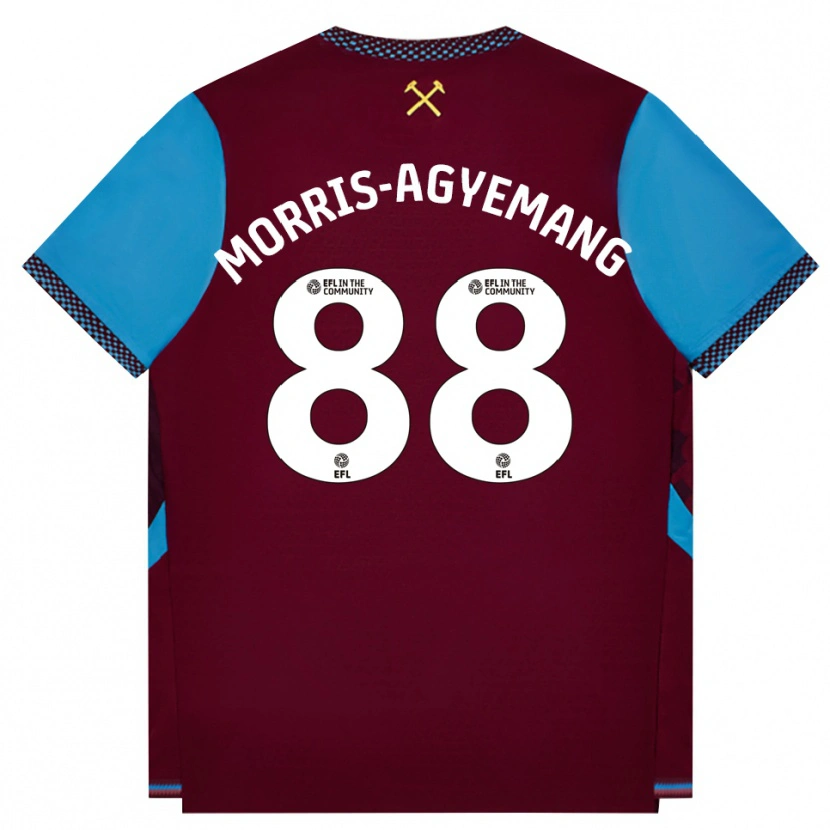 Danxen Kinderen Reggie Morris-Agyemang #88 Bordeaux Korenbloemblauw Thuisshirt Thuistenue 2026/27 T-Shirt