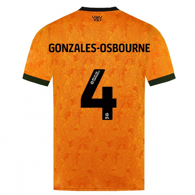 Danxen Kinderen Isaiah Gonzales-Osbourne #4 Oranje Zwart Thuisshirt Thuistenue 2026/27 T-Shirt