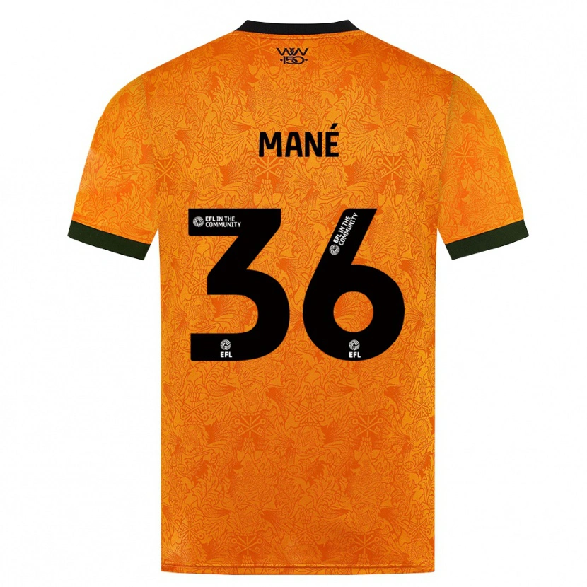 Danxen Kinderen Mateus Mané #36 Oranje Zwart Thuisshirt Thuistenue 2026/27 T-Shirt