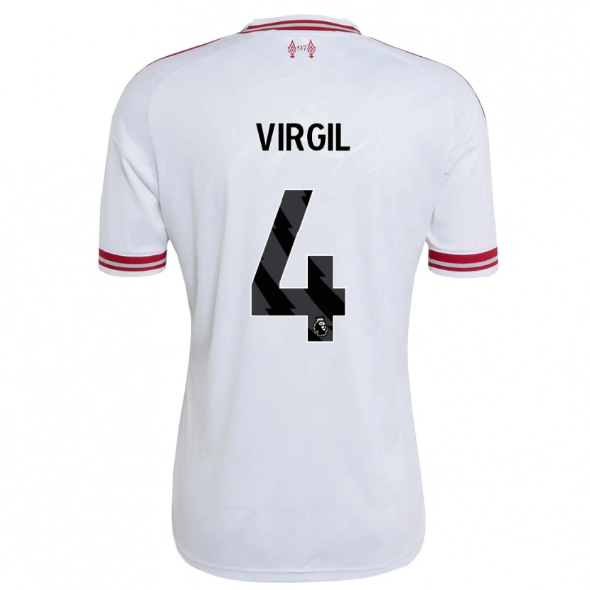 Danxen Kinderen Virgil Van Dijk #4 Rood Wit Uitshirt Uittenue 2026/27 T-Shirt
