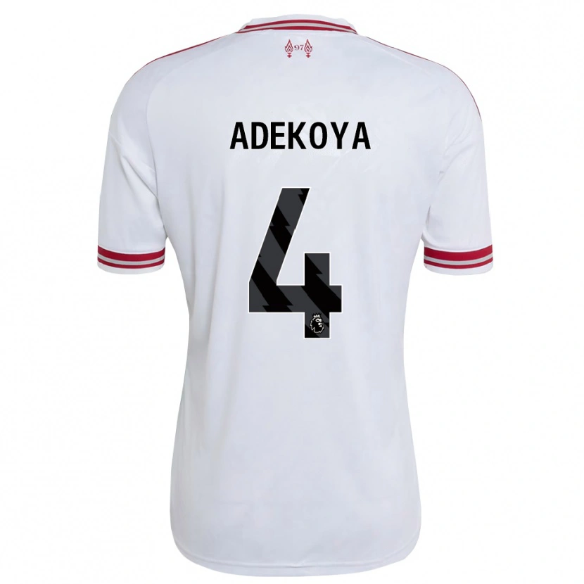 Danxen Kinderen Noah Adekoya #4 Rood Wit Uitshirt Uittenue 2026/27 T-Shirt