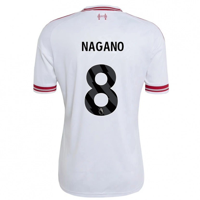 Danxen Kinderen Fūka Nagano #8 Rood Wit Uitshirt Uittenue 2026/27 T-Shirt