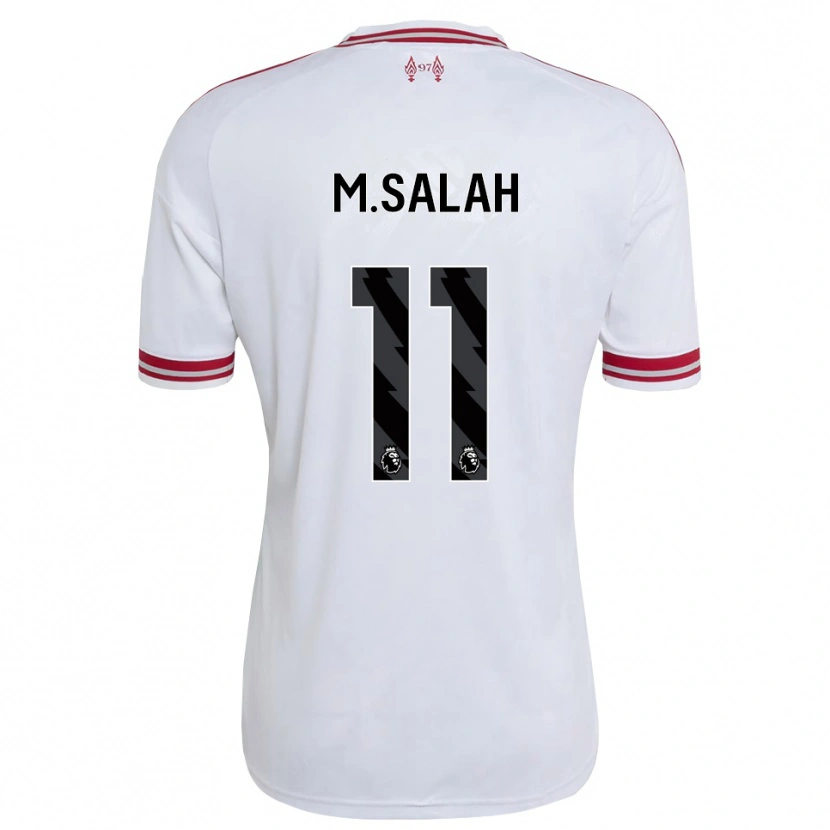 Danxen Kinderen Mohamed Salah #11 Rood Wit Uitshirt Uittenue 2026/27 T-Shirt