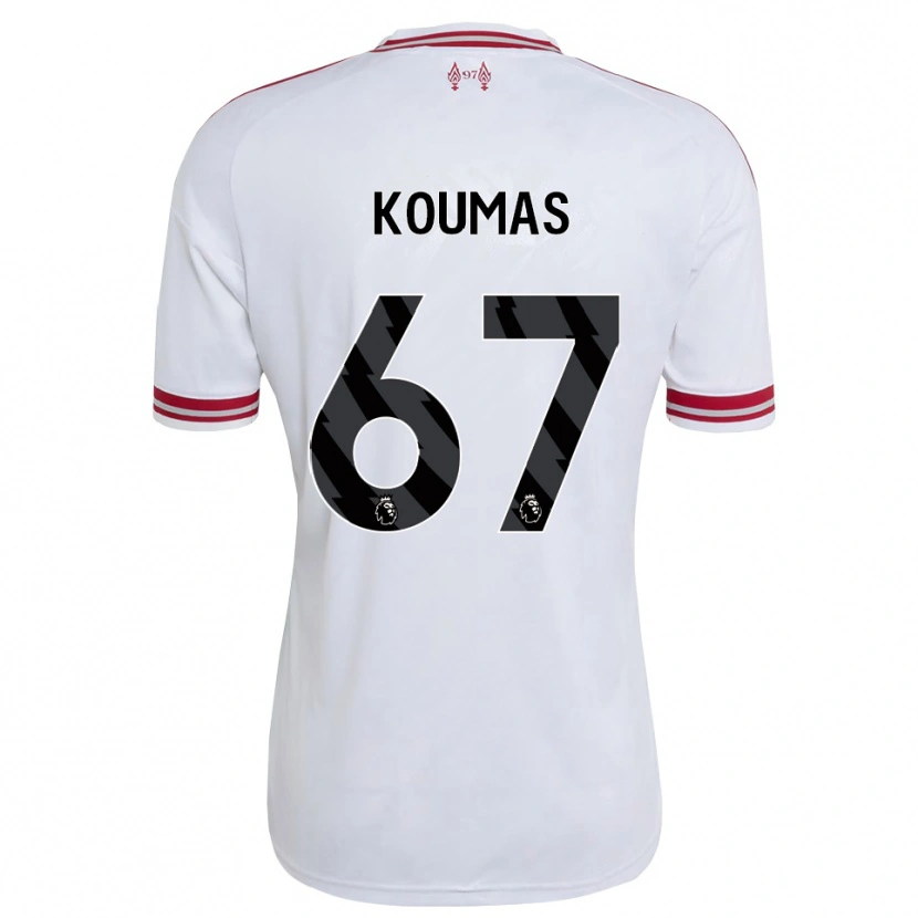 Danxen Kinderen Lewis Koumas #67 Rood Wit Uitshirt Uittenue 2026/27 T-Shirt