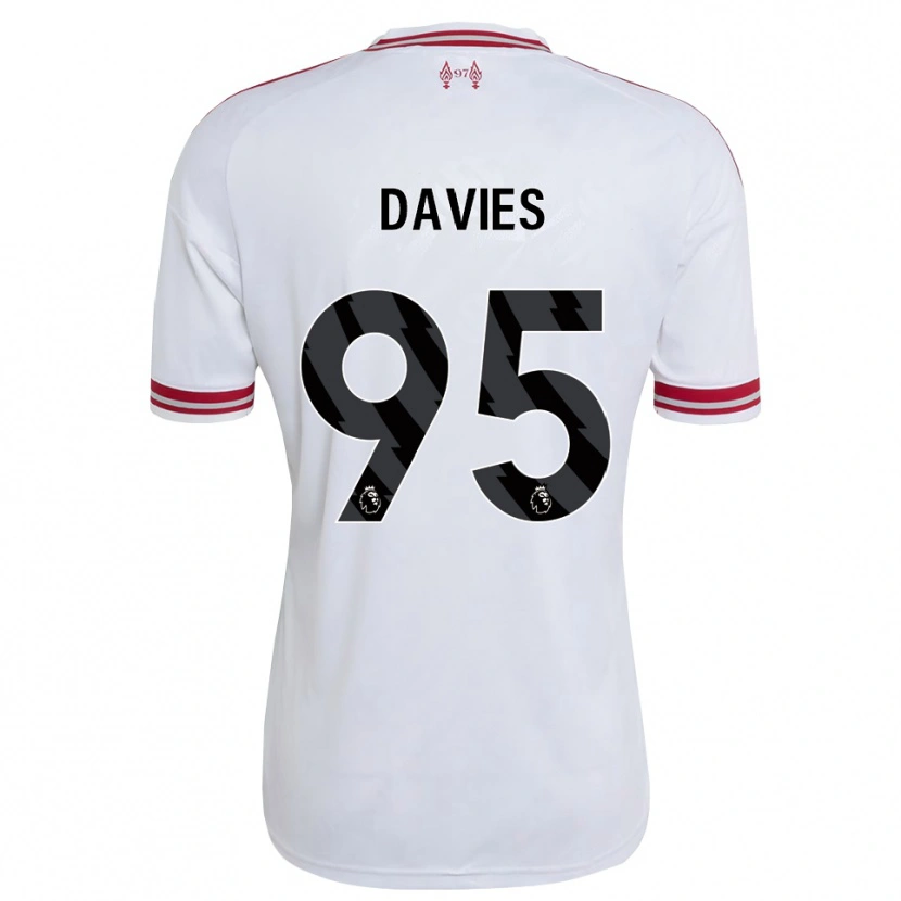 Danxen Kinderen Harvey Davies #95 Rood Wit Uitshirt Uittenue 2026/27 T-Shirt