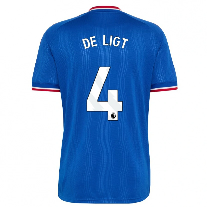 Danxen Kinderen Matthijs De Ligt #4 Blauw Wit Rood Uitshirt Uittenue 2026/27 T-Shirt