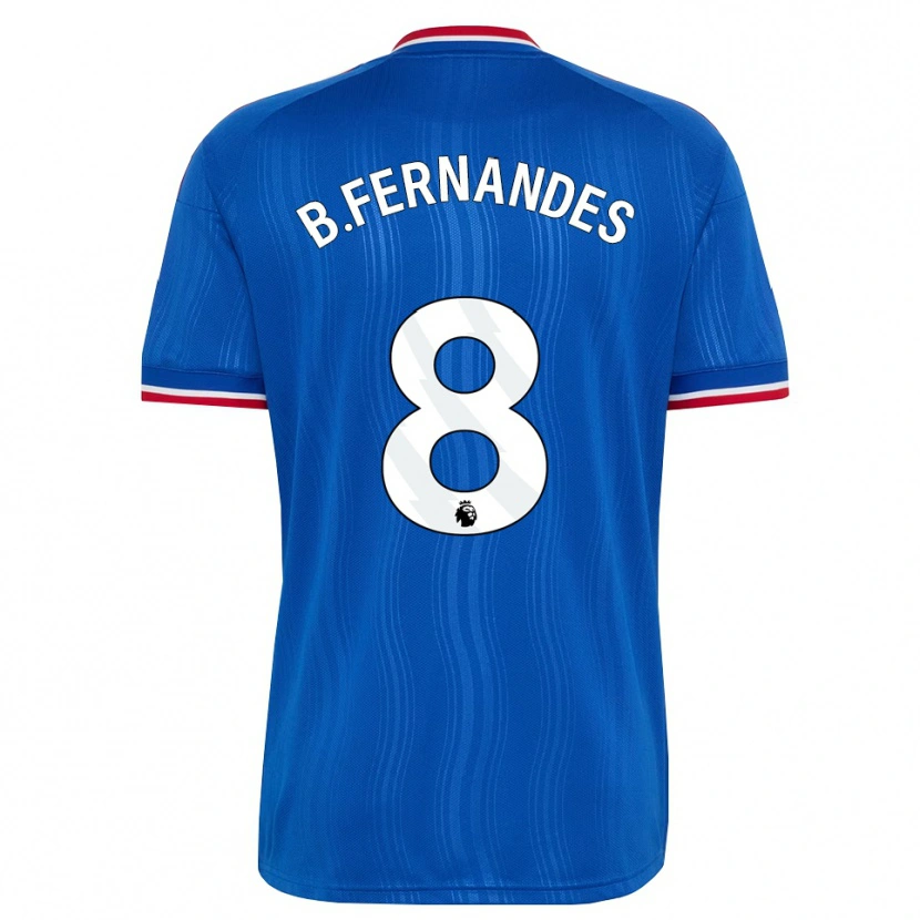 Danxen Kinderen Bruno Fernandes #8 Blauw Wit Rood Uitshirt Uittenue 2026/27 T-Shirt