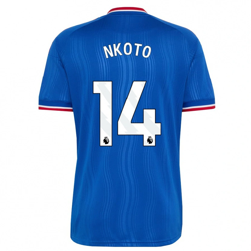 Danxen Kinderen Bassirou Nkoto #14 Blauw Wit Rood Uitshirt Uittenue 2026/27 T-Shirt