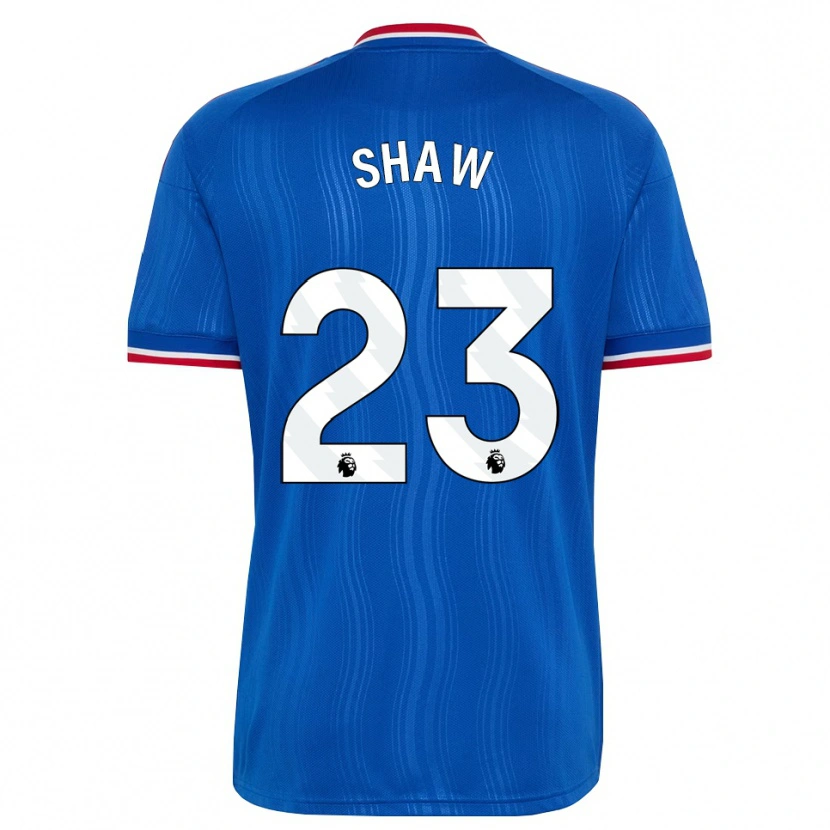 Danxen Kinderen Luke Shaw #23 Blauw Wit Rood Uitshirt Uittenue 2026/27 T-Shirt