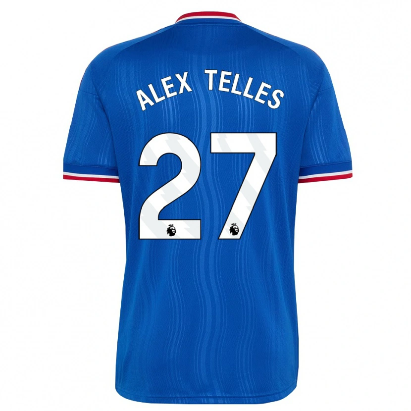 Danxen Kinderen Alex Nicolao Telles #27 Blauw Wit Rood Uitshirt Uittenue 2026/27 T-Shirt