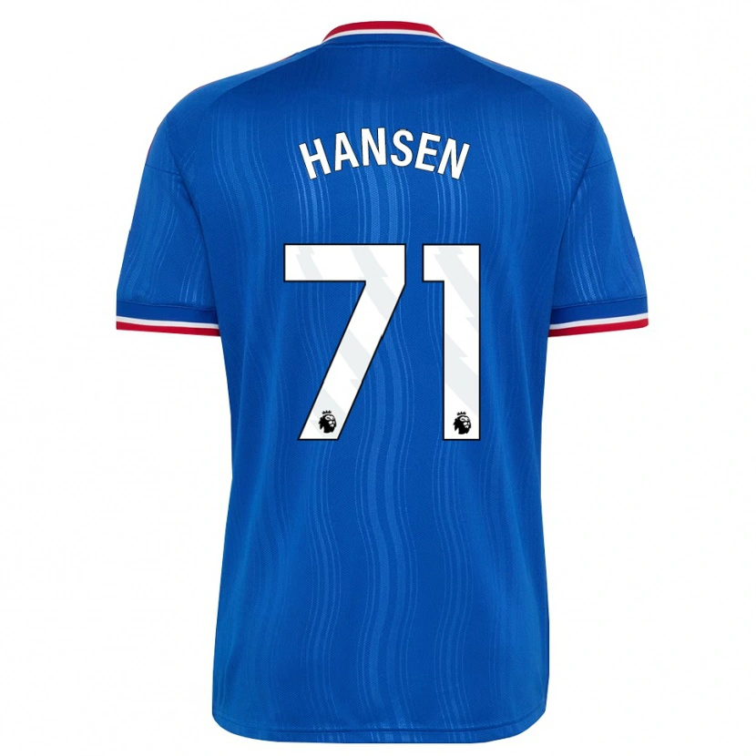 Danxen Kinderen Isak Hansen-Aaroen #71 Blauw Wit Rood Uitshirt Uittenue 2026/27 T-Shirt