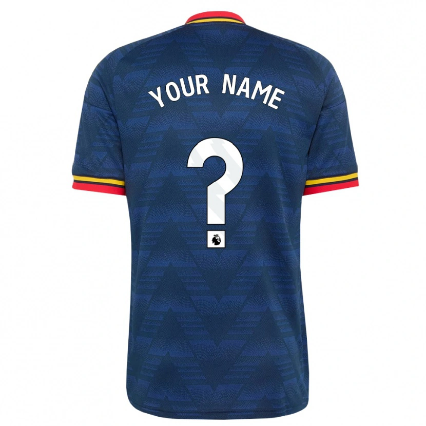 Danxen Kinderen Uw Naam #0 Middernachtblauw Geel Rood Uitshirt Uittenue 2026/27 T-Shirt