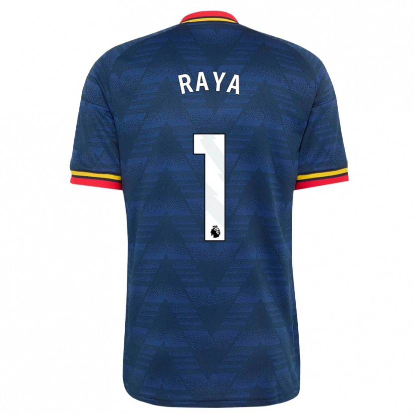 Danxen Kinderen David Raya #1 Middernachtblauw Geel Rood Uitshirt Uittenue 2026/27 T-Shirt