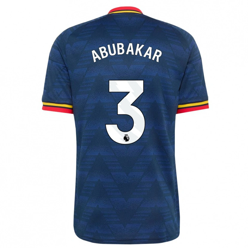Danxen Kinderen Hakeem Abubakar #3 Middernachtblauw Geel Rood Uitshirt Uittenue 2026/27 T-Shirt