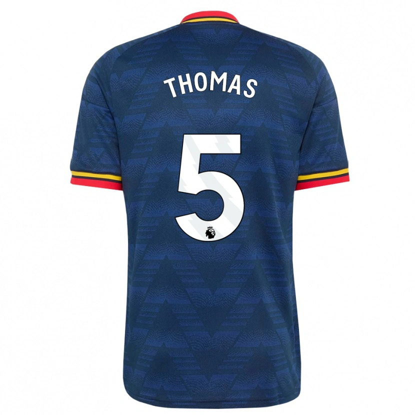 Danxen Kinderen Thomas Partey #5 Middernachtblauw Geel Rood Uitshirt Uittenue 2026/27 T-Shirt