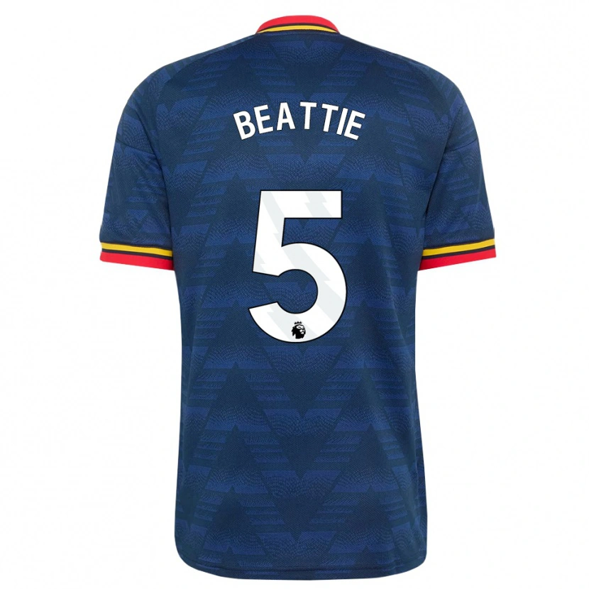 Danxen Kinderen Jen Beattie #5 Middernachtblauw Geel Rood Uitshirt Uittenue 2026/27 T-Shirt