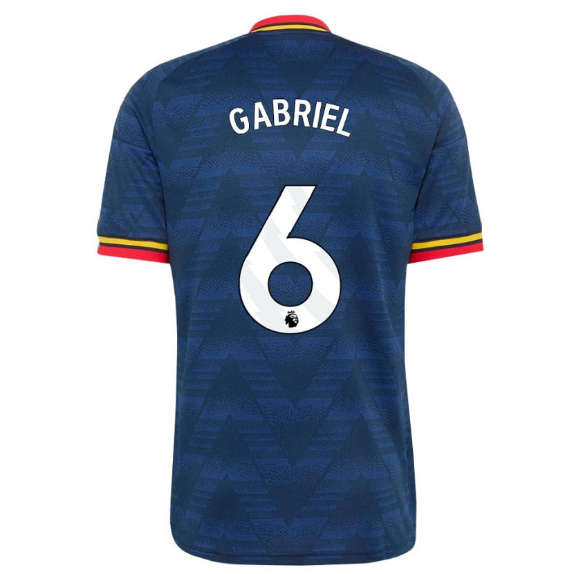 Danxen Kinderen Gabriel Magalhães #6 Middernachtblauw Geel Rood Uitshirt Uittenue 2026/27 T-Shirt
