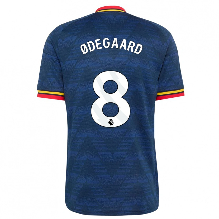 Danxen Kinderen Martin Ødegaard #8 Middernachtblauw Geel Rood Uitshirt Uittenue 2026/27 T-Shirt