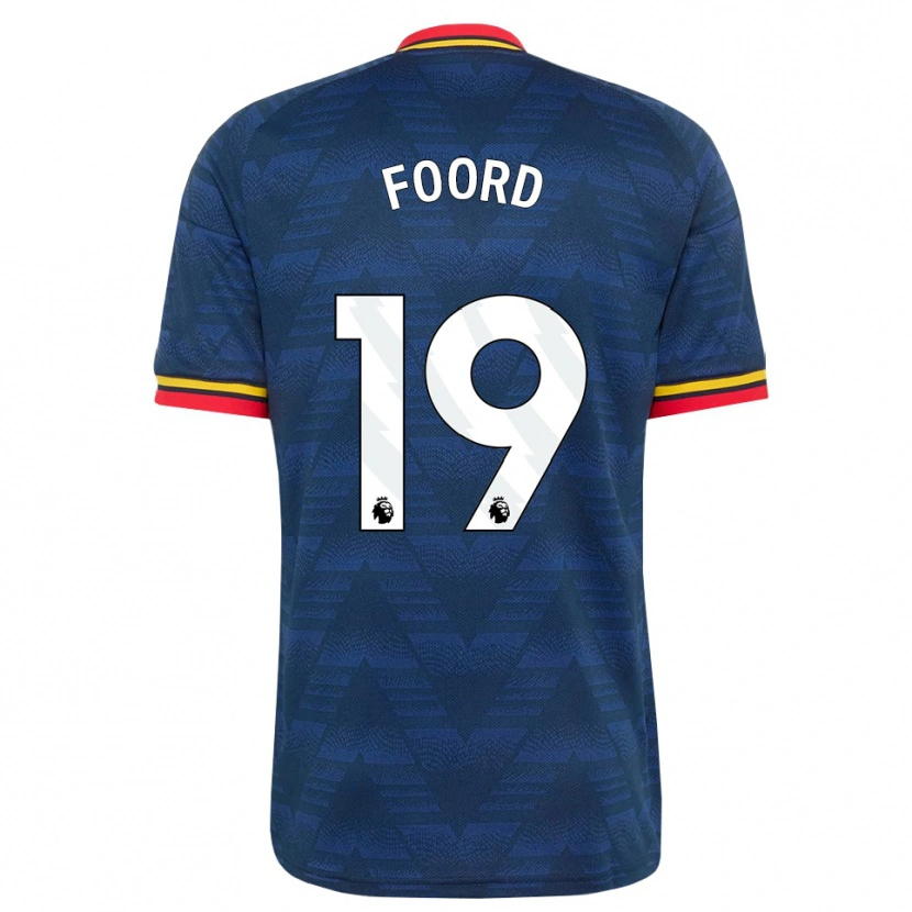 Danxen Kinderen Caitlin Foord #19 Middernachtblauw Geel Rood Uitshirt Uittenue 2026/27 T-Shirt