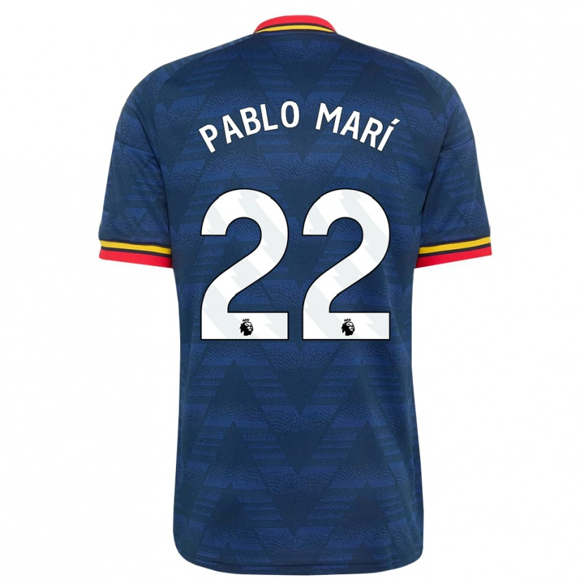 Danxen Kinderen Pablo Mari #22 Middernachtblauw Geel Rood Uitshirt Uittenue 2026/27 T-Shirt