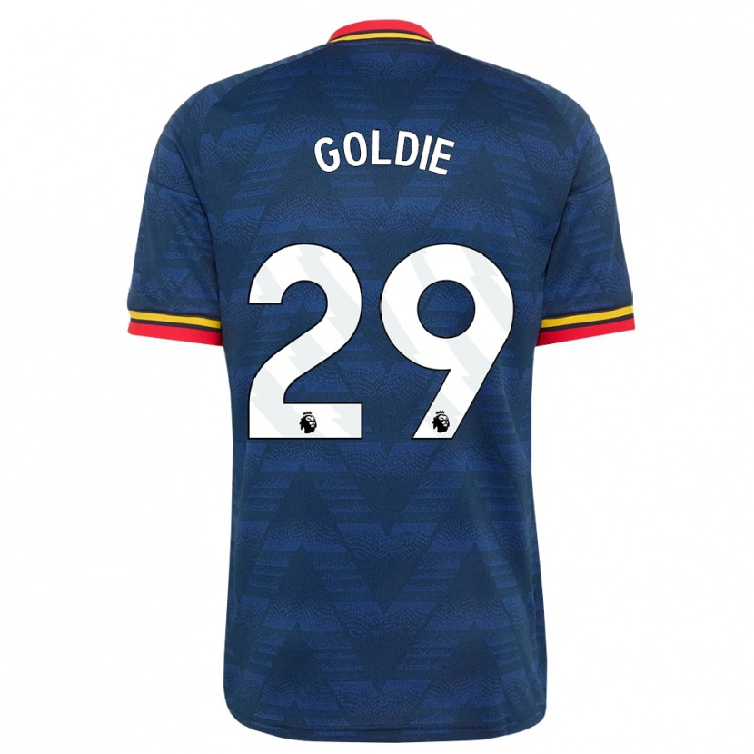 Danxen Kinderen Teyah Goldie #29 Middernachtblauw Geel Rood Uitshirt Uittenue 2026/27 T-Shirt