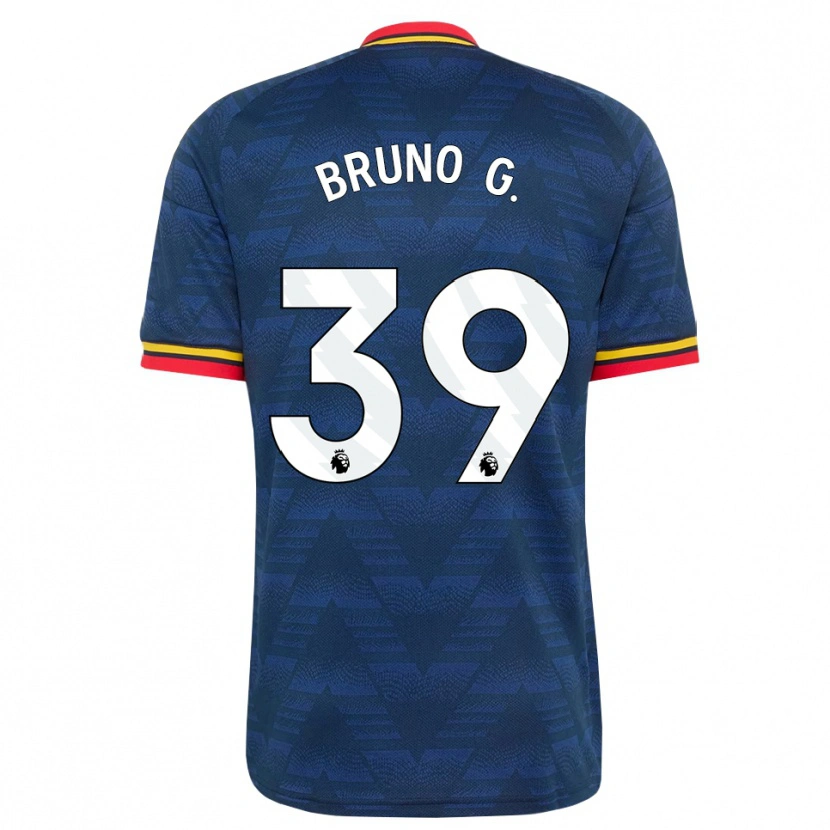 Danxen Kinderen Bruno Guimarães #39 Middernachtblauw Geel Rood Uitshirt Uittenue 2026/27 T-Shirt