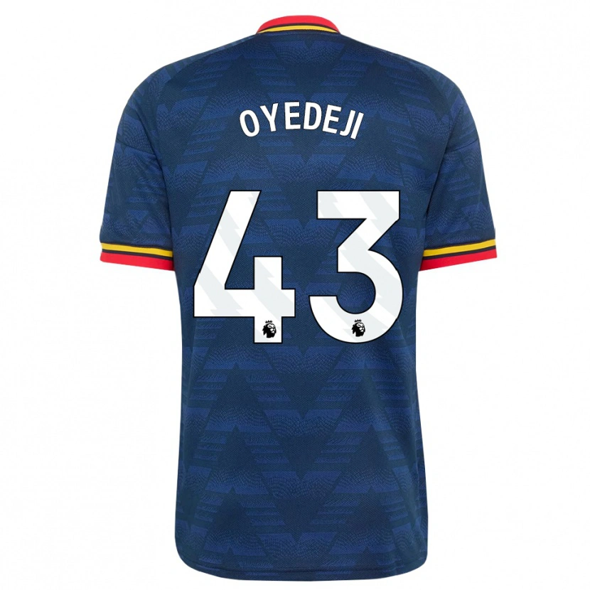 Danxen Kinderen Nathan Butler Oyedeji #43 Middernachtblauw Geel Rood Uitshirt Uittenue 2026/27 T-Shirt
