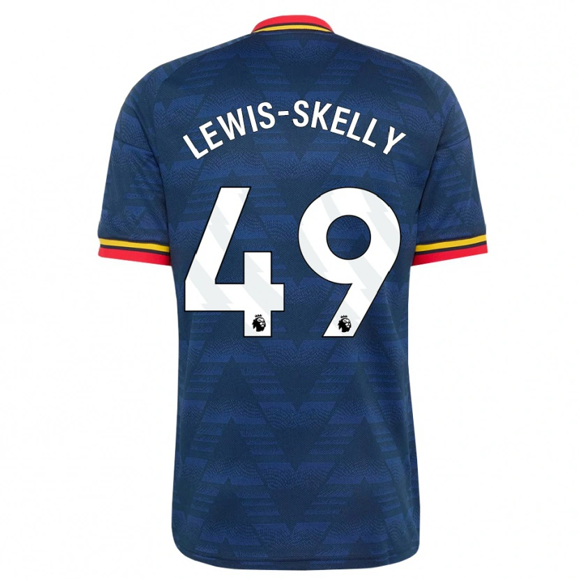 Danxen Kinderen Myles Lewis-Skelly #49 Middernachtblauw Geel Rood Uitshirt Uittenue 2026/27 T-Shirt