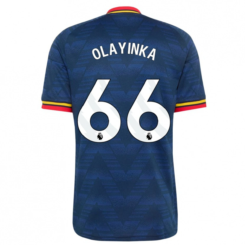 Danxen Kinderen James Olayinka #66 Middernachtblauw Geel Rood Uitshirt Uittenue 2026/27 T-Shirt
