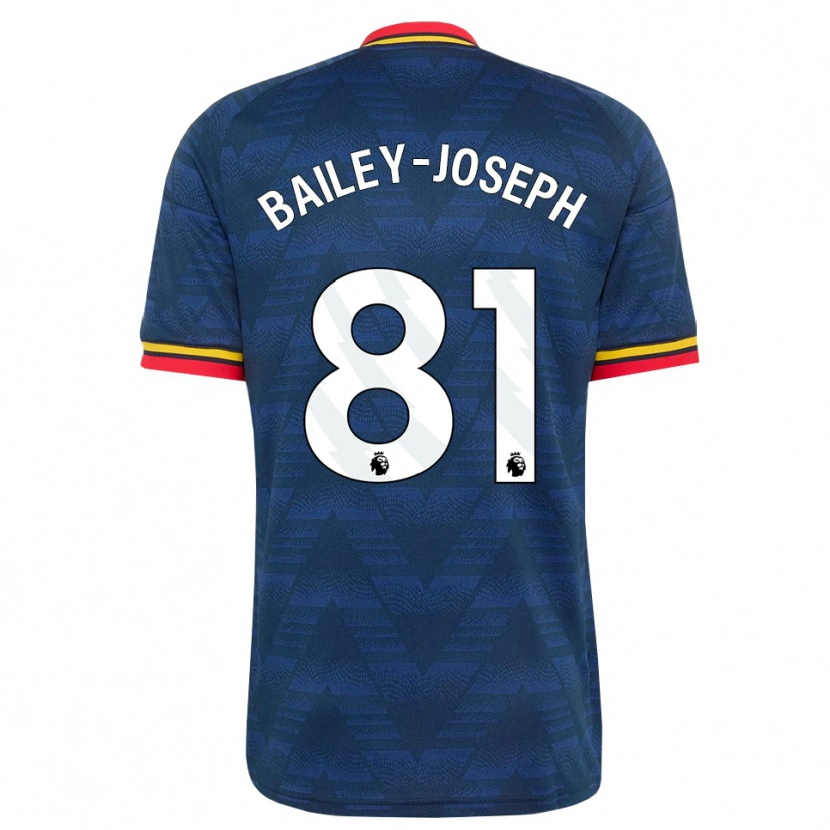 Danxen Kinderen Brando Bailey-Joseph #81 Middernachtblauw Geel Rood Uitshirt Uittenue 2026/27 T-Shirt