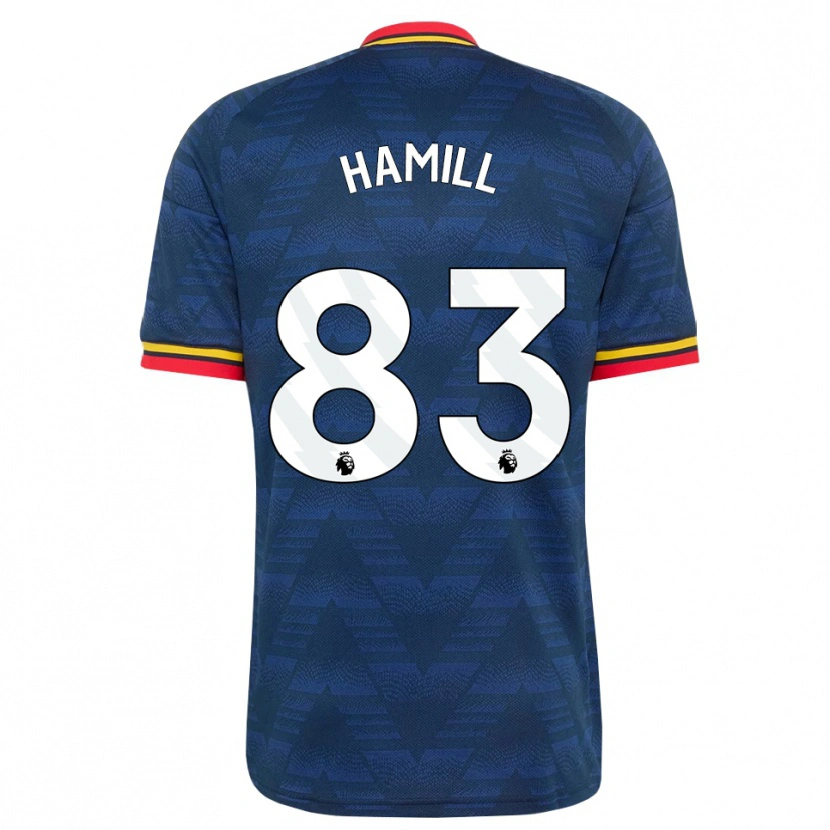 Danxen Kinderen Callan Hamill #83 Middernachtblauw Geel Rood Uitshirt Uittenue 2026/27 T-Shirt