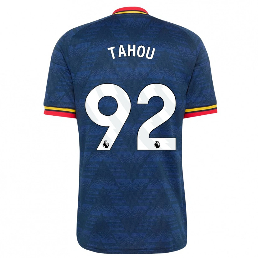 Danxen Kinderen Joshua Tahou #92 Middernachtblauw Geel Rood Uitshirt Uittenue 2026/27 T-Shirt