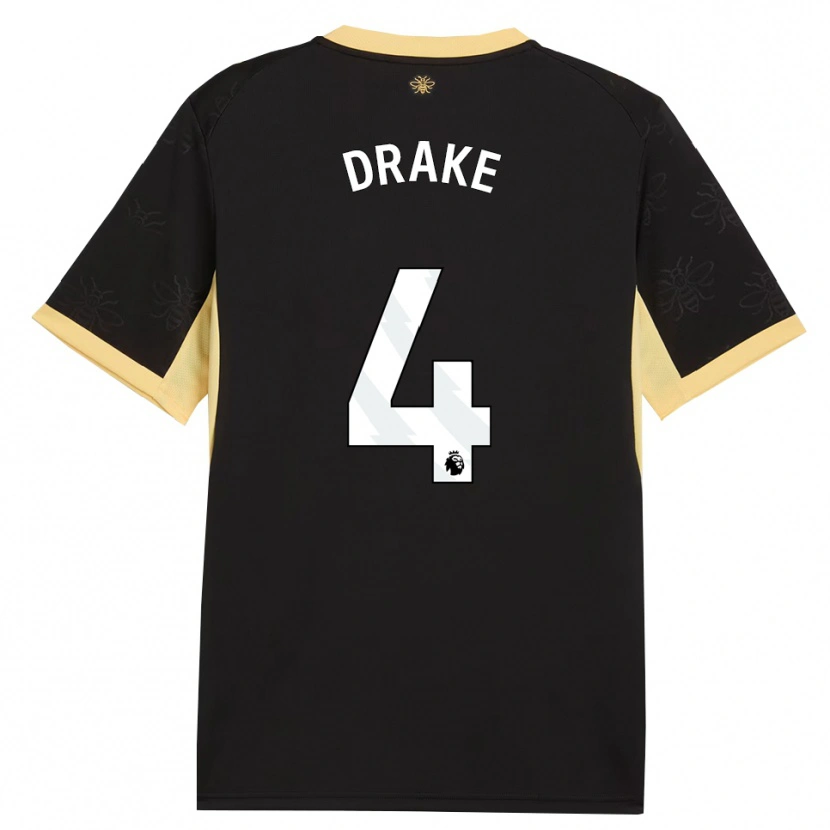 Danxen Kinderen Leke Drake #4 Zwart Geel Uitshirt Uittenue 2026/27 T-Shirt