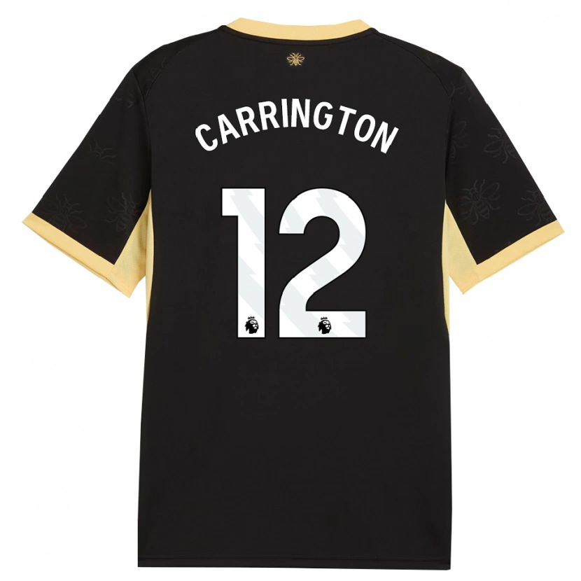 Danxen Kinderen Theo Carrington #12 Zwart Geel Uitshirt Uittenue 2026/27 T-Shirt