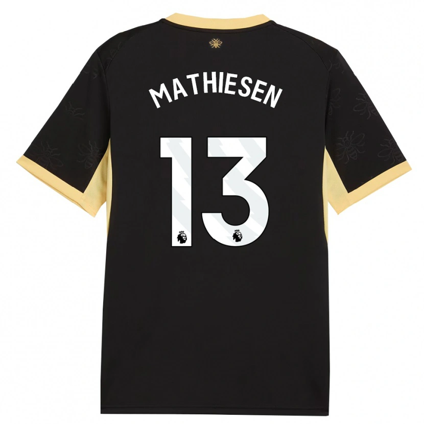 Danxen Kinderen Toran Mathiesen #13 Zwart Geel Uitshirt Uittenue 2026/27 T-Shirt