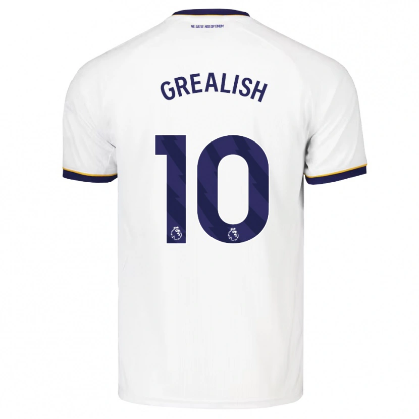 Danxen Kinderen Jack Grealish #10 Middernachtblauw Wit Geel Uitshirt Uittenue 2026/27 T-Shirt