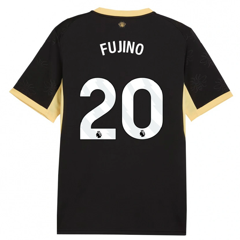 Danxen Kinderen Aoba Fujino #20 Zwart Geel Uitshirt Uittenue 2026/27 T-Shirt