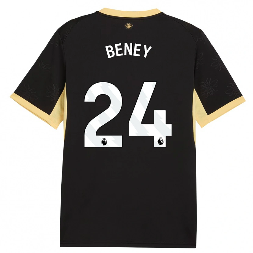 Danxen Kinderen Iman Beney #24 Zwart Geel Uitshirt Uittenue 2026/27 T-Shirt