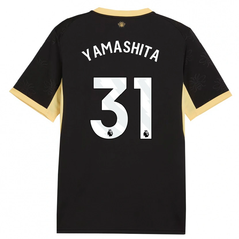 Danxen Kinderen Ayaka Yamashita #31 Zwart Geel Uitshirt Uittenue 2026/27 T-Shirt