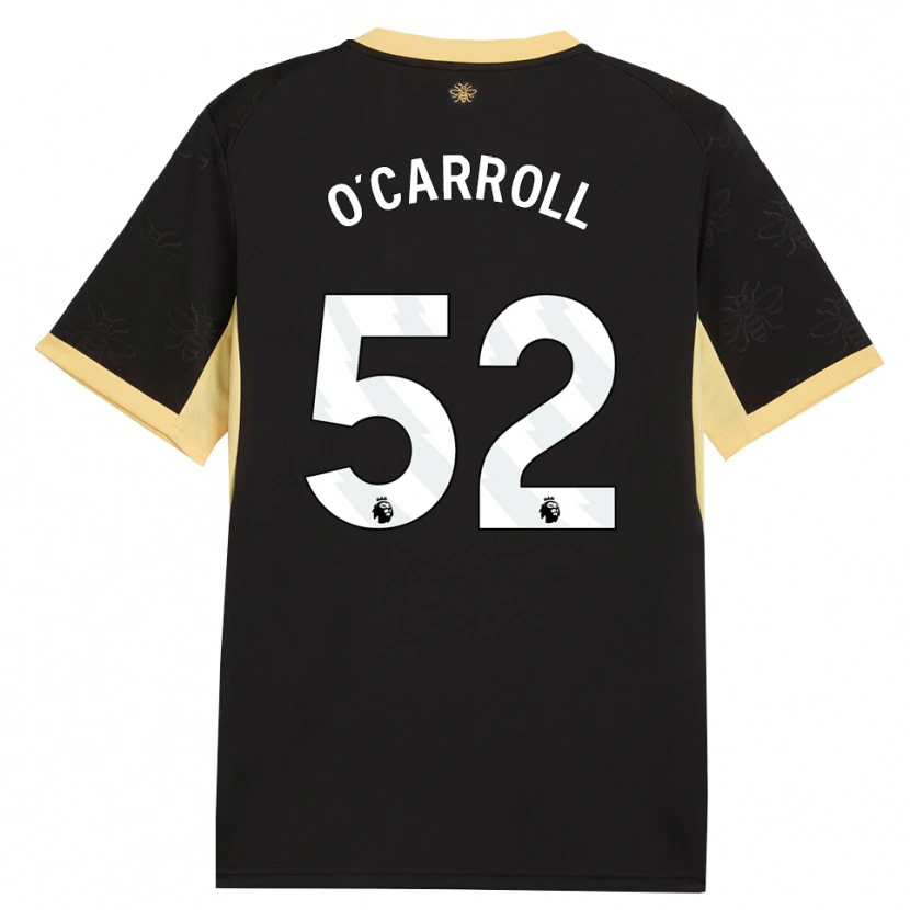 Danxen Kinderen Eve O'carroll #52 Zwart Geel Uitshirt Uittenue 2026/27 T-Shirt