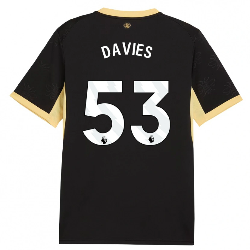 Danxen Kinderen Mayzee Davies #53 Zwart Geel Uitshirt Uittenue 2026/27 T-Shirt