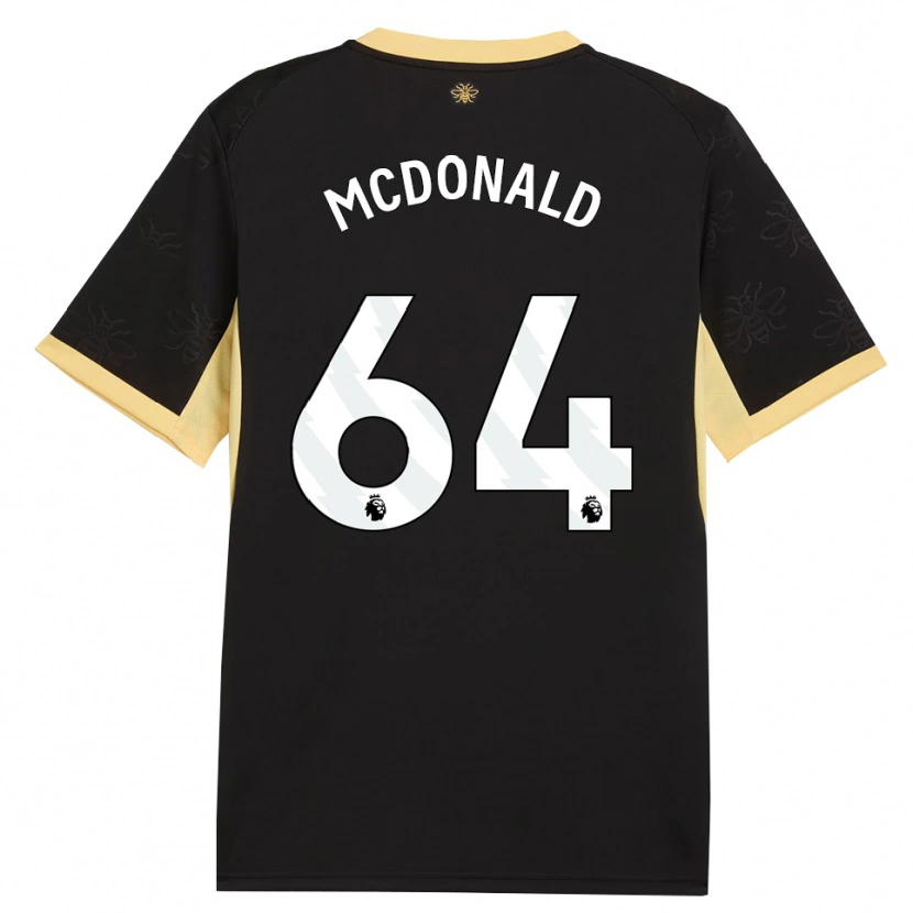 Danxen Kinderen Rowan Mcdonald #64 Zwart Geel Uitshirt Uittenue 2026/27 T-Shirt
