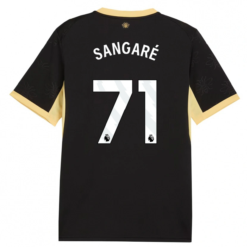 Danxen Kinderen Mahamadou Sangaré #71 Zwart Geel Uitshirt Uittenue 2026/27 T-Shirt