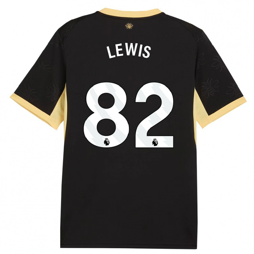 Danxen Kinderen Rico Lewis #82 Zwart Geel Uitshirt Uittenue 2026/27 T-Shirt