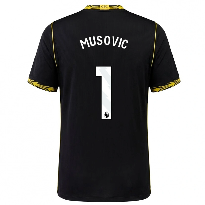 Danxen Kinderen Zecira Musovic #1 Zwart Geel Uitshirt Uittenue 2026/27 T-Shirt